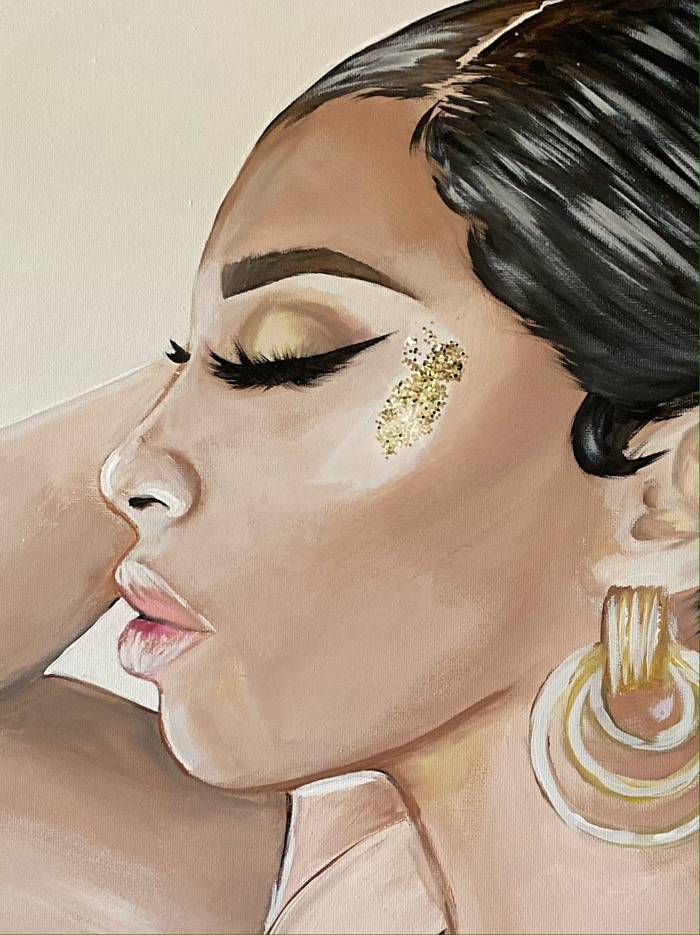 18x24 Original Acrylic Woman With Braid Painting Etsy UK