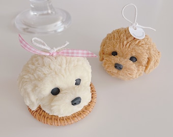 Poodle Candle: Natural Soy Wax, Pet Lover Gift