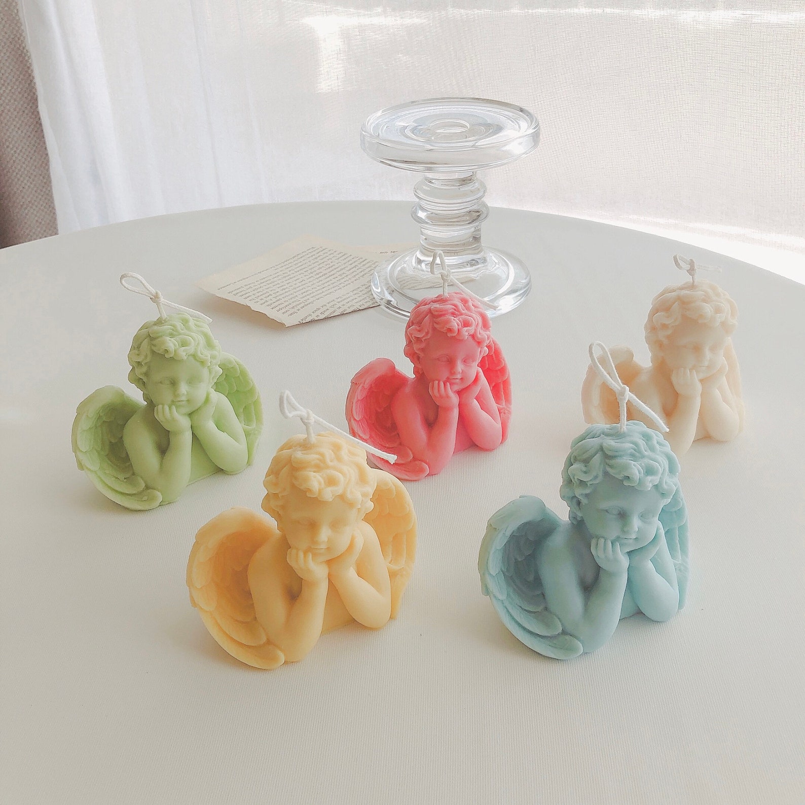 Pastel Angel Candle Cherub Angel Candle Angel Candle Etsy