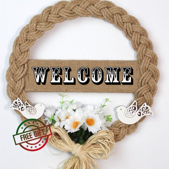 Door Hanger Jute Rope Door Hanger Etsy