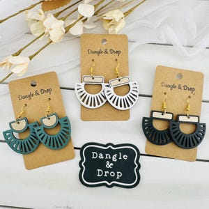 Boho Wood Earrings, Cutout Earrings, Neutral Color Wood Earrings, Gifts for Her, Semicircle Earrings, Wood Hoop Earrings, Wooden Jewelry
