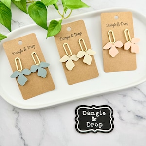 Pastel Floral Acrylic Earrings, Petal Earrings, Floral Acrylic, Gifts for Her, Link Earrings, Neutral Color Earrings, Everyday Jewelry