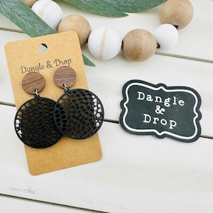 Wood and Acrylic Earrings, Minimalist Earrings, Black Acrylic, Boho Wood Earrings, Gifts for Her, Everyday Jewelry, Unique Earrings