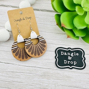 Wood Earrings, Wood Hoop Earrings, Striped Earrings, Wooden Jewelry, Gifts for Her, Lightweight Earrings, Boho Wood Earrings, Circle Earring