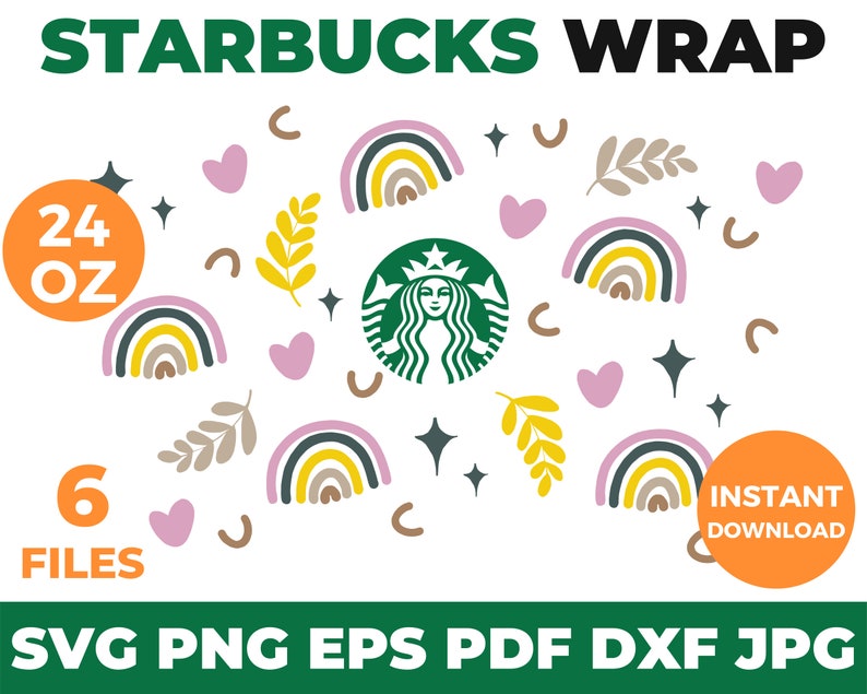 Download Clip Art Starbucks Cup Svg Wrap Boho Starbucks Cold Cup Svg Rainbow Starbucks Cup Svg Starbucks Tumbler Template Art Collectibles