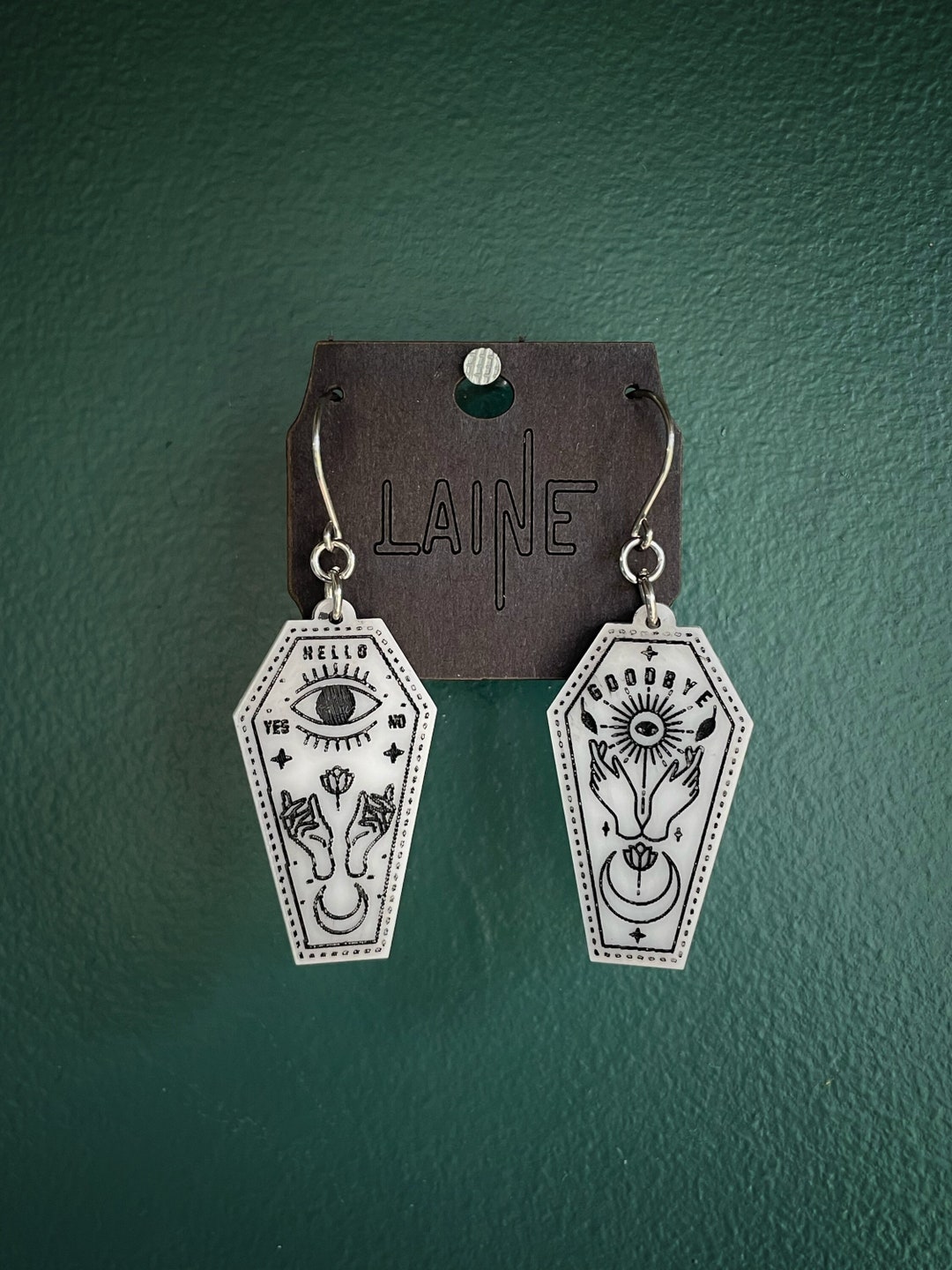 Acrylic Ouija Board Earrings / Coffin Earrings / Goth Style Witchcraft