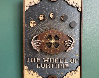 The Wheel of Fortune Tarot Card Made to Order  / Tarot Wall Art / Style Vintage Tarot Deck /  Witchy Wall Decor