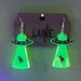 Cat UFO Earrings / Weird Earrings / Rave Black Light Reactive / Unusual Earrings For Music Festivals / Outer space Artwork / Quirky Earrings 