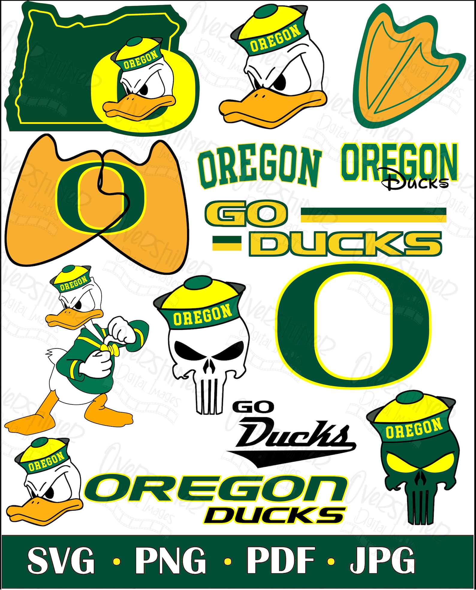 Oregon Ducks Logos SVG Go Ducks SVG Donald Duck Cricut Etsy