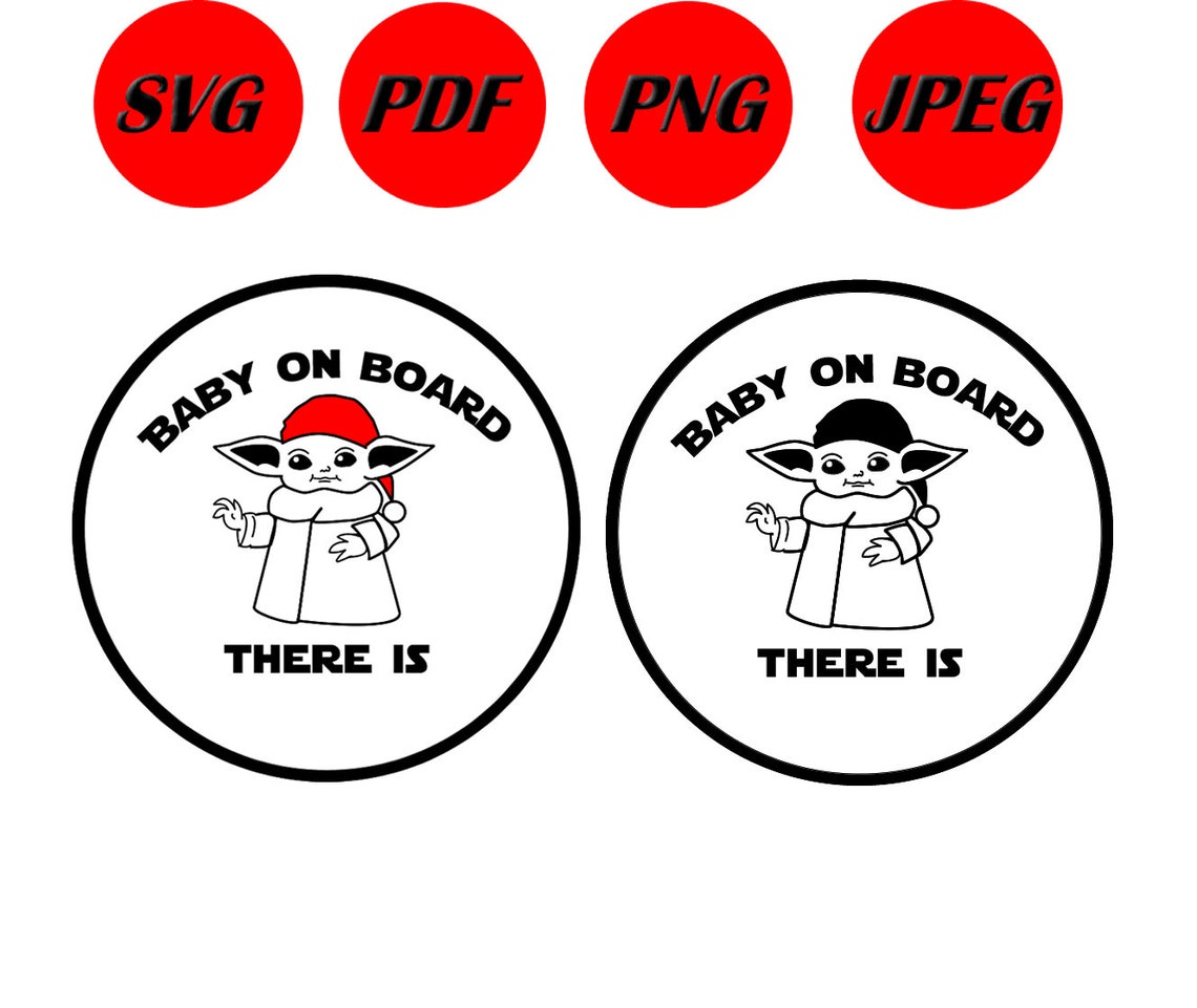 Baby on Board there is.. Baby Yoda Black and White