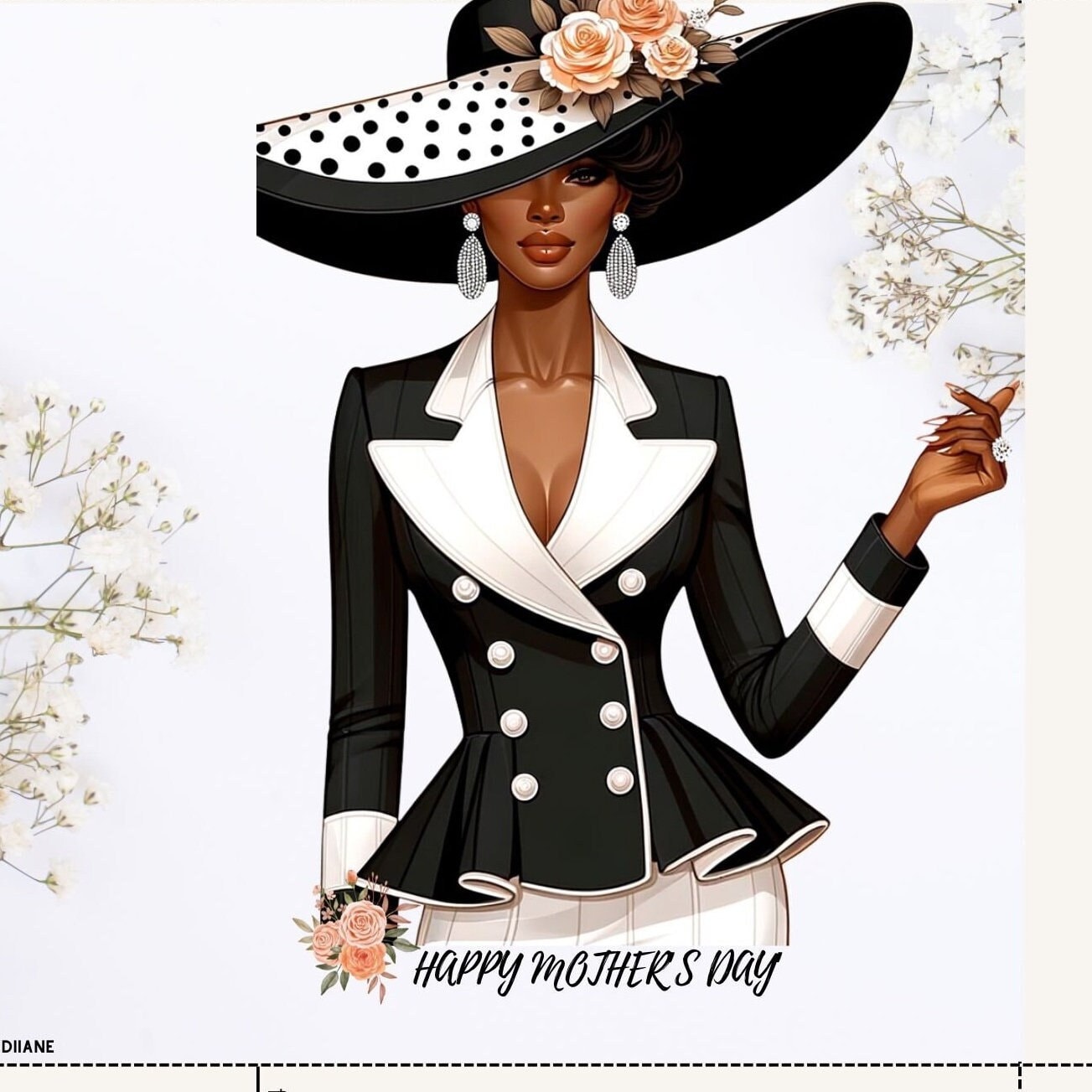 Printable African American /mother's Day Card/ Digital Card/ African ...