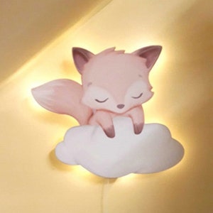 Fox light on a cloud with your child's name