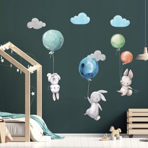 Stickers rabbits bunny balloons for kids XL