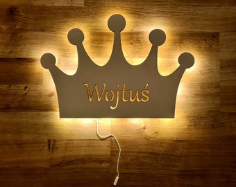 Night light for children KORONA with the name white