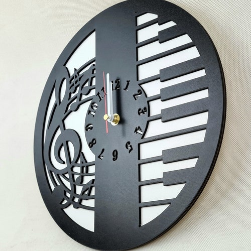 Music Themed Vinyl Wall Clock Headphones Gift Set Idea for Etsy