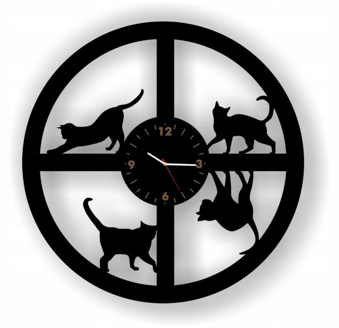 Cat Wall Clock Kitten Silent for a Gift - Etsy