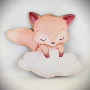 A fox on a cloud lamp with your child&#39;s name