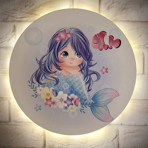 Mermaid night light with your child&#39;s name