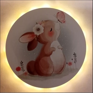 Bunny lamp with your child's name image 2
