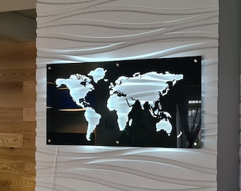 Illuminated 3D world map LED gift idea