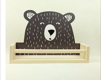 Wooden bear shelf Scandinavian style bear