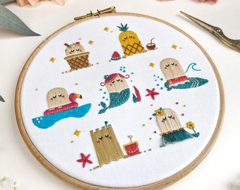 Full Embroidery Kit. Nautical DIY Beginner Hoop Art Craft. Adult  Anxiety/stress Relief Seaside Gift 