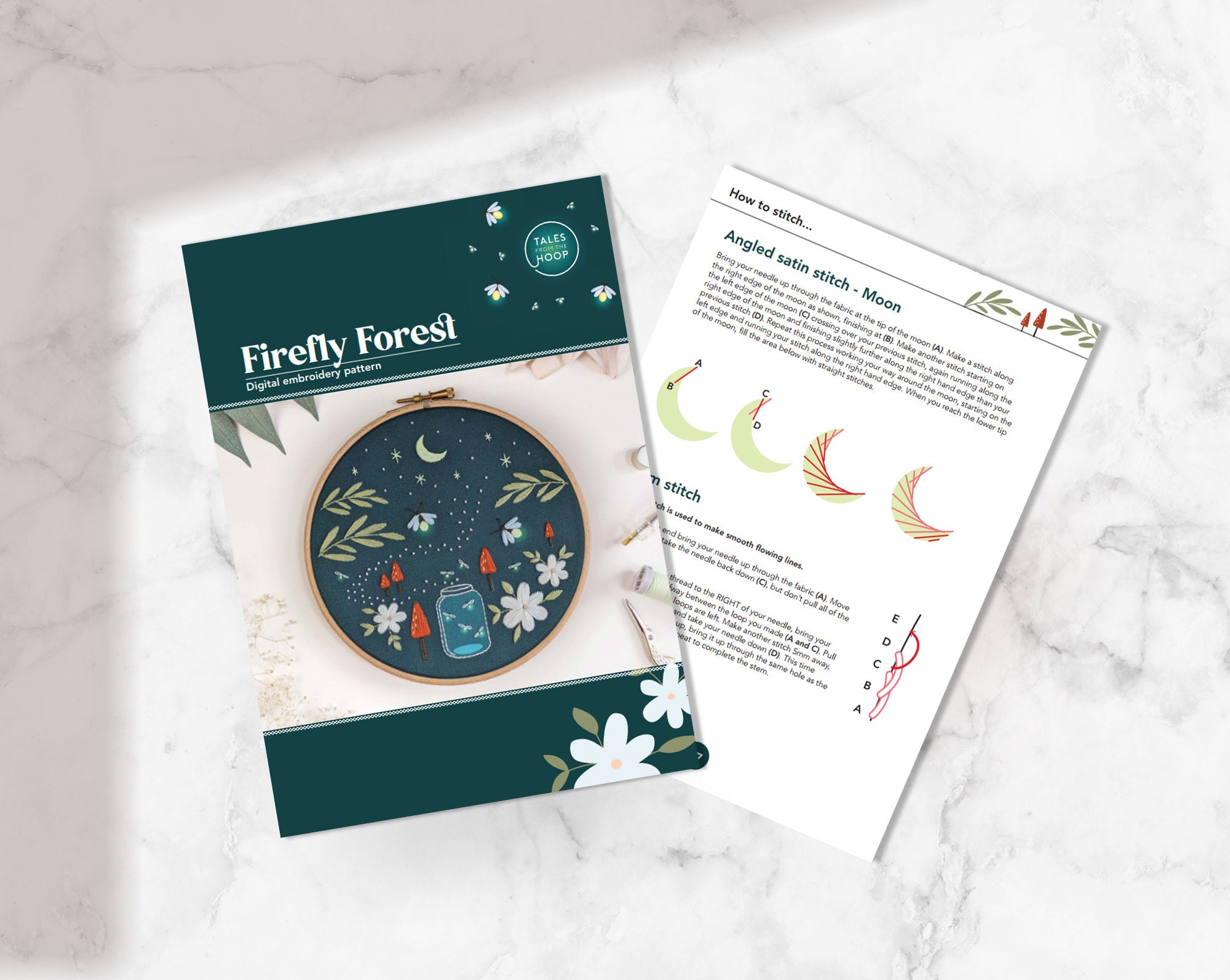 Firefly Forest Embroidery Pattern • Digital PDF Download • 7 & 8" Sizes ...