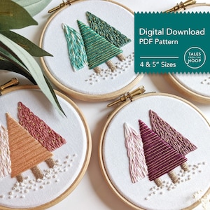 Christmas Tree Hand Embroidery Pattern: Modern Holiday Decor (Digital PDF Download)