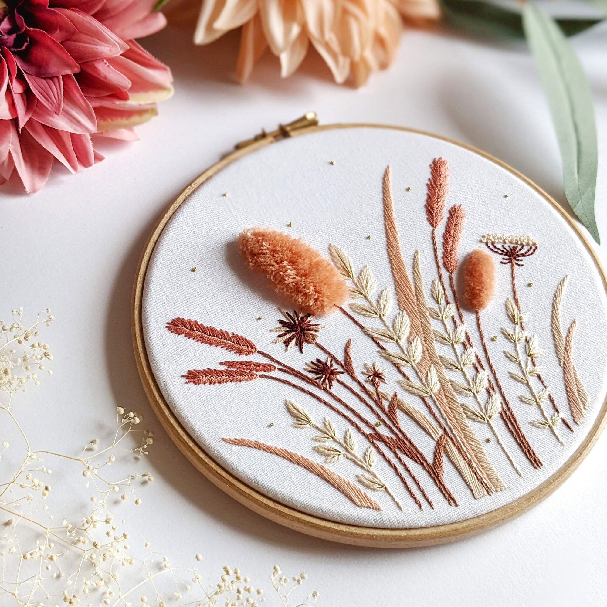 Finished Embroidery Art Work / Wildflower Meadow / 7 Etsy