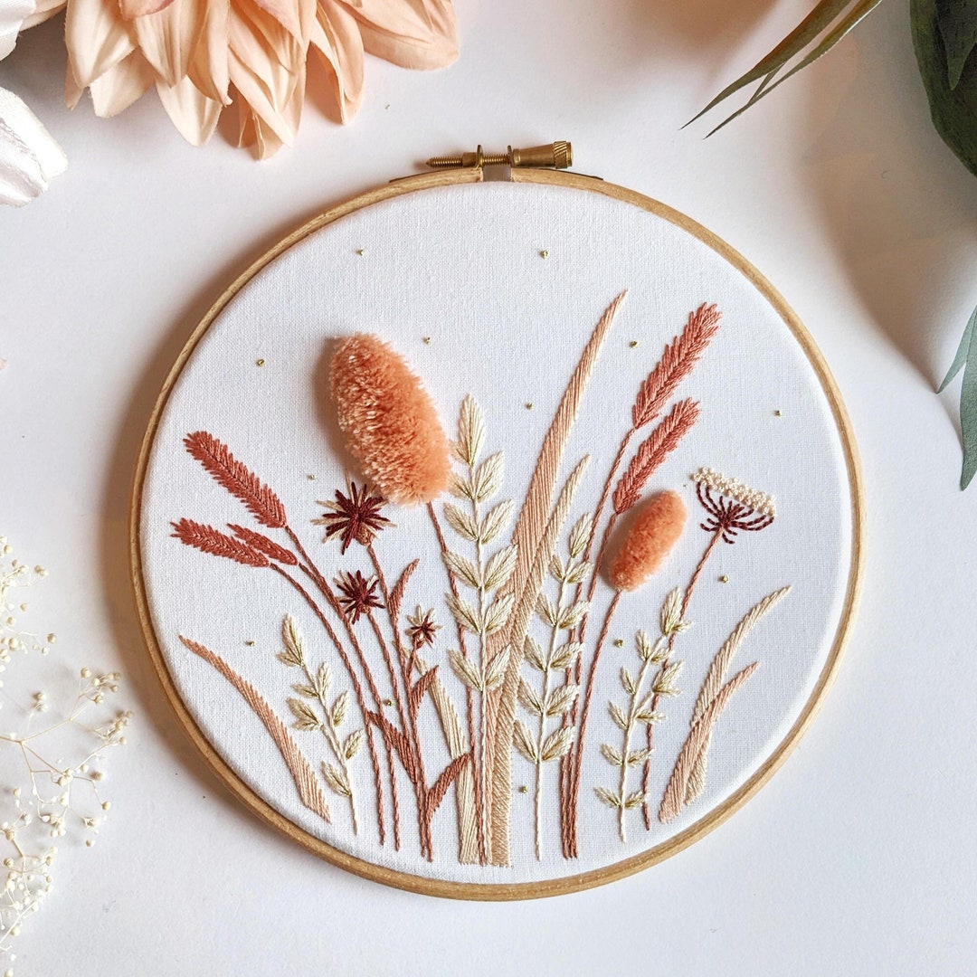 Wildflower Embroidery Kit Hand Embroidery Floral Embroidery Kit Craft Kit  Gift for Her Embroidery Kit Mindful Relaxation 