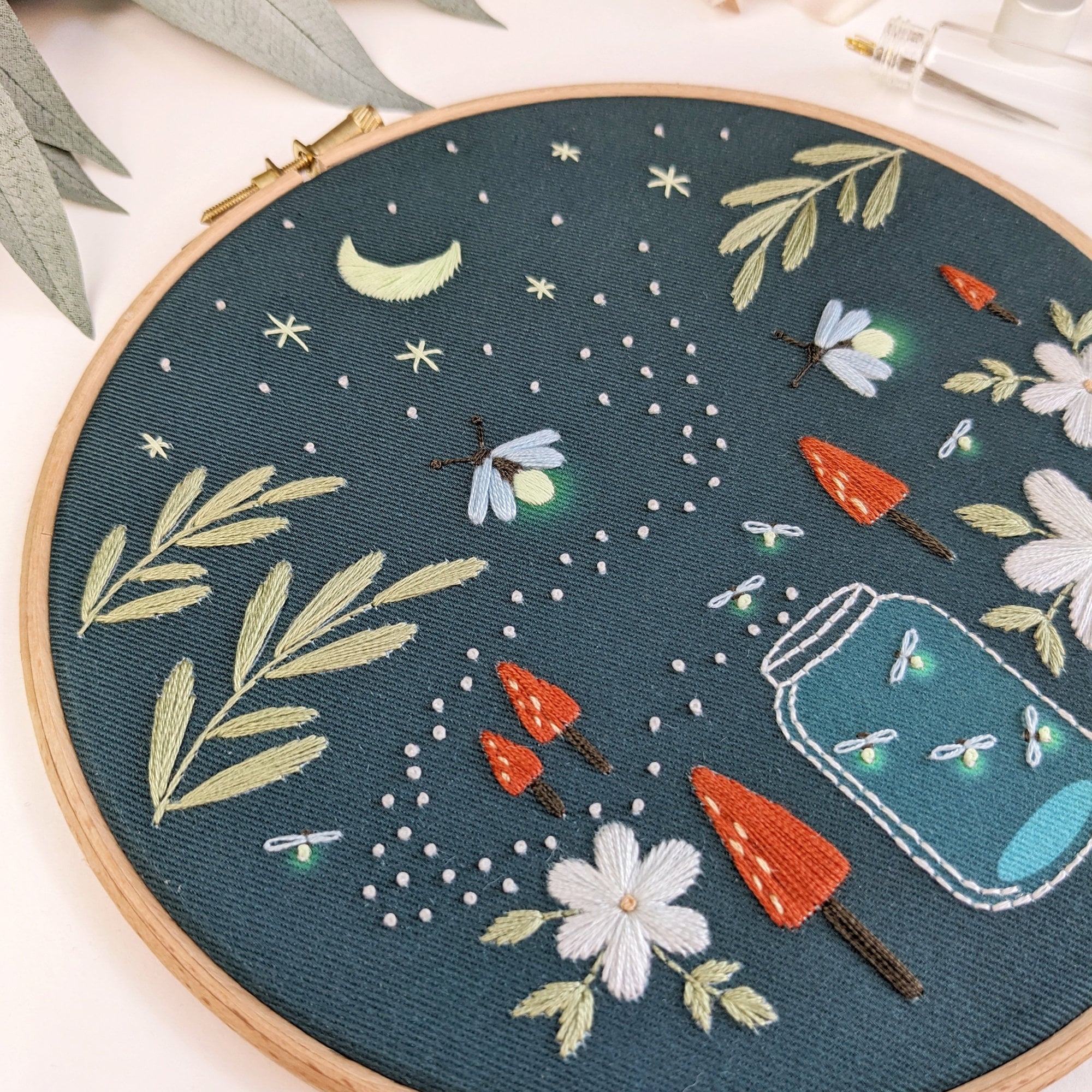 Firefly Forest Embroidery Pattern • Digital PDF Download • 7 & 8" Sizes ...