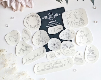Winter • Stick & Stitch Embroidery Transfer Patches • Water Soluble  • Christmas and Winter theme