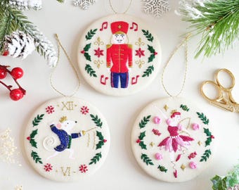 The Nutcracker Pendant Decorations Embroidery Kit: DIY Christmas Tree Decor