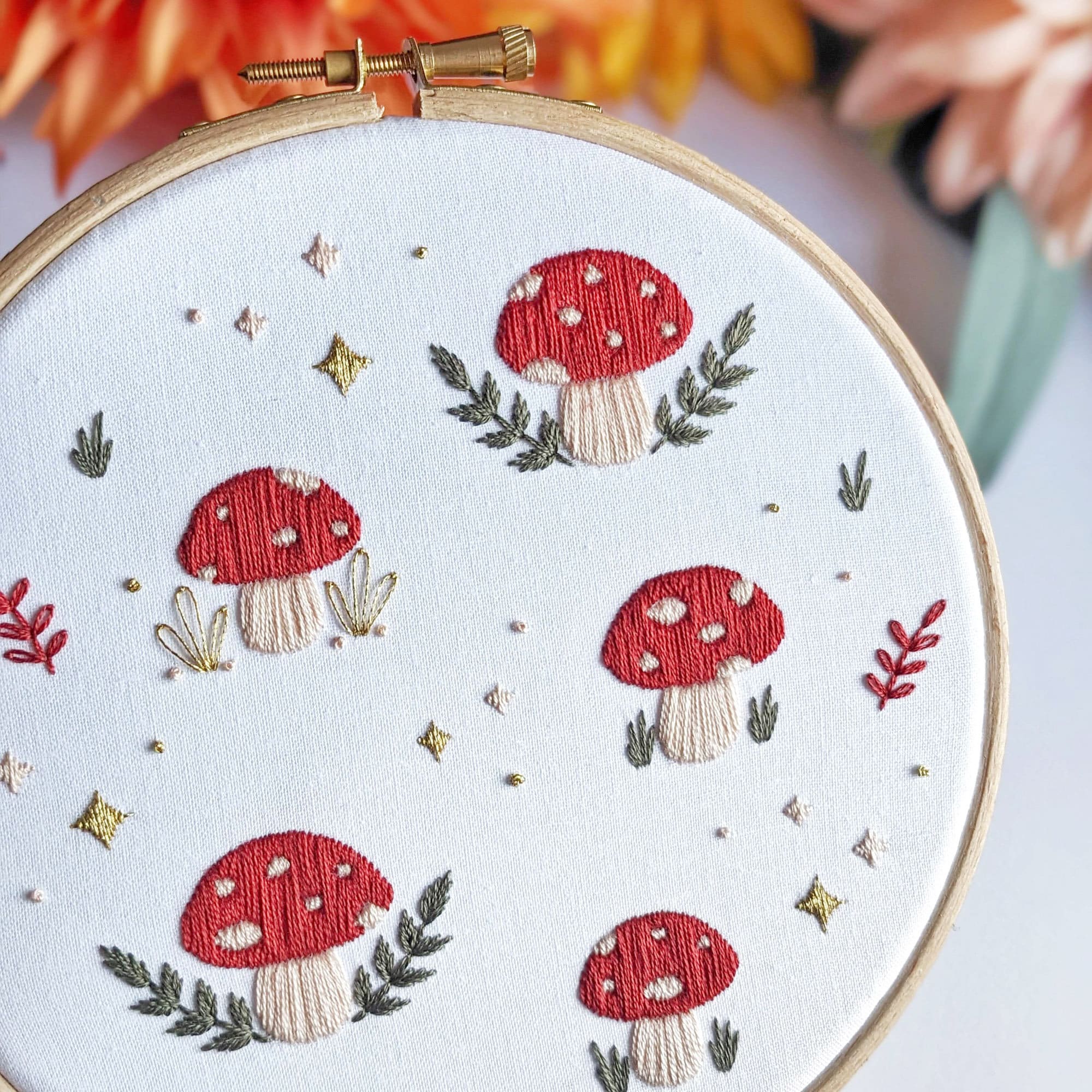 Tiny Mushrooms Hand Embroidery Kit - Stitched Modern