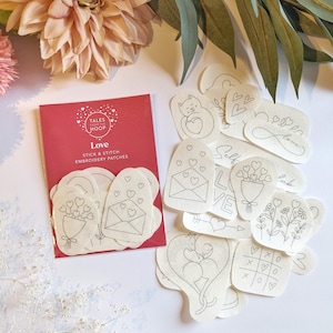 Love Stick & Stitch Embroidery Patches: Valentinstag DIY Kleidung