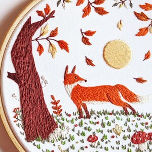 Woodland Fox Embroidery Pattern • Fall Autumn Forest Theme • Digital ...