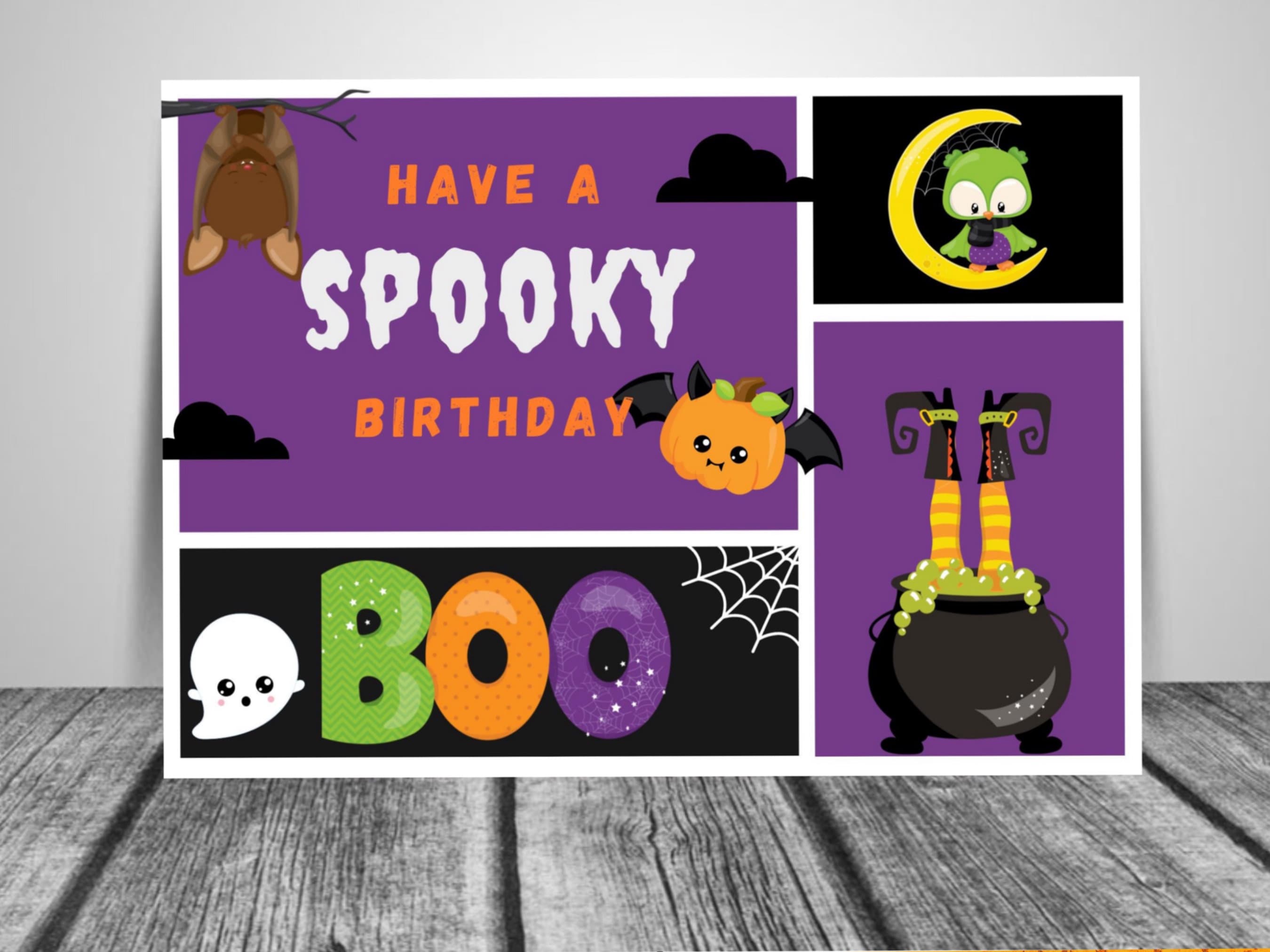 Halloween Birthday Card Printable Halloween Card to Print at Etsy