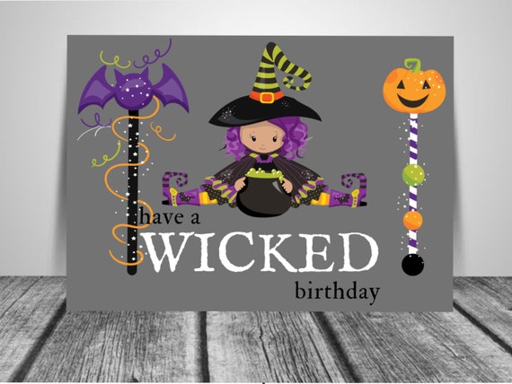Halloween Birthday Card Printable Halloween Card to Print at | Etsy