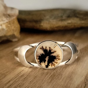 Dendritic agate cuff bracelet