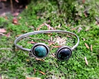 Sterling silver turquoise bangle bracelet