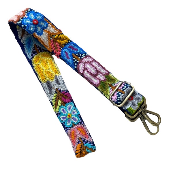 Embroidered Adjustable Handbag Strap, Purse Strap, Camera Strap, Andina Rich Colors