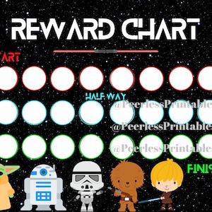 STAR WARS beloningskaart, stickerkaart, klusjeskaart, kinderkaart