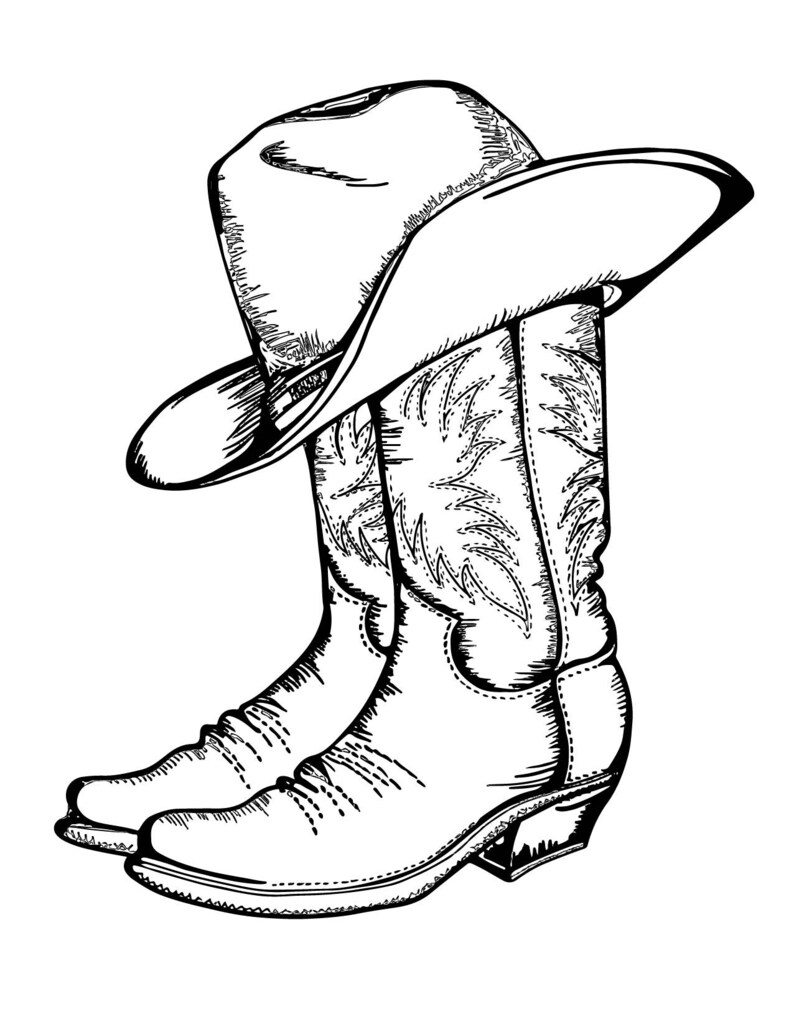 Magnolia Design Co Cowboy Boots and Hat Stencil | Etsy