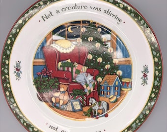 GERESERVEERD VOOR AMY Vintage Susan Winget /International China "A Christmas Story" porseleinen dinerbord