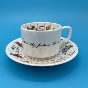 Vintage AS IS Royal Kendal The Taltos Fortune Telling Teacup & Saucer. Made in England.