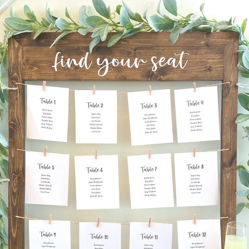 4x6 Wedding Seating Chart Template Calligraphy Table Seating | Etsy