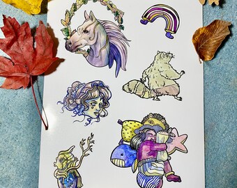 Yokai Sticker Set – Japanese Folklore Art Stickers