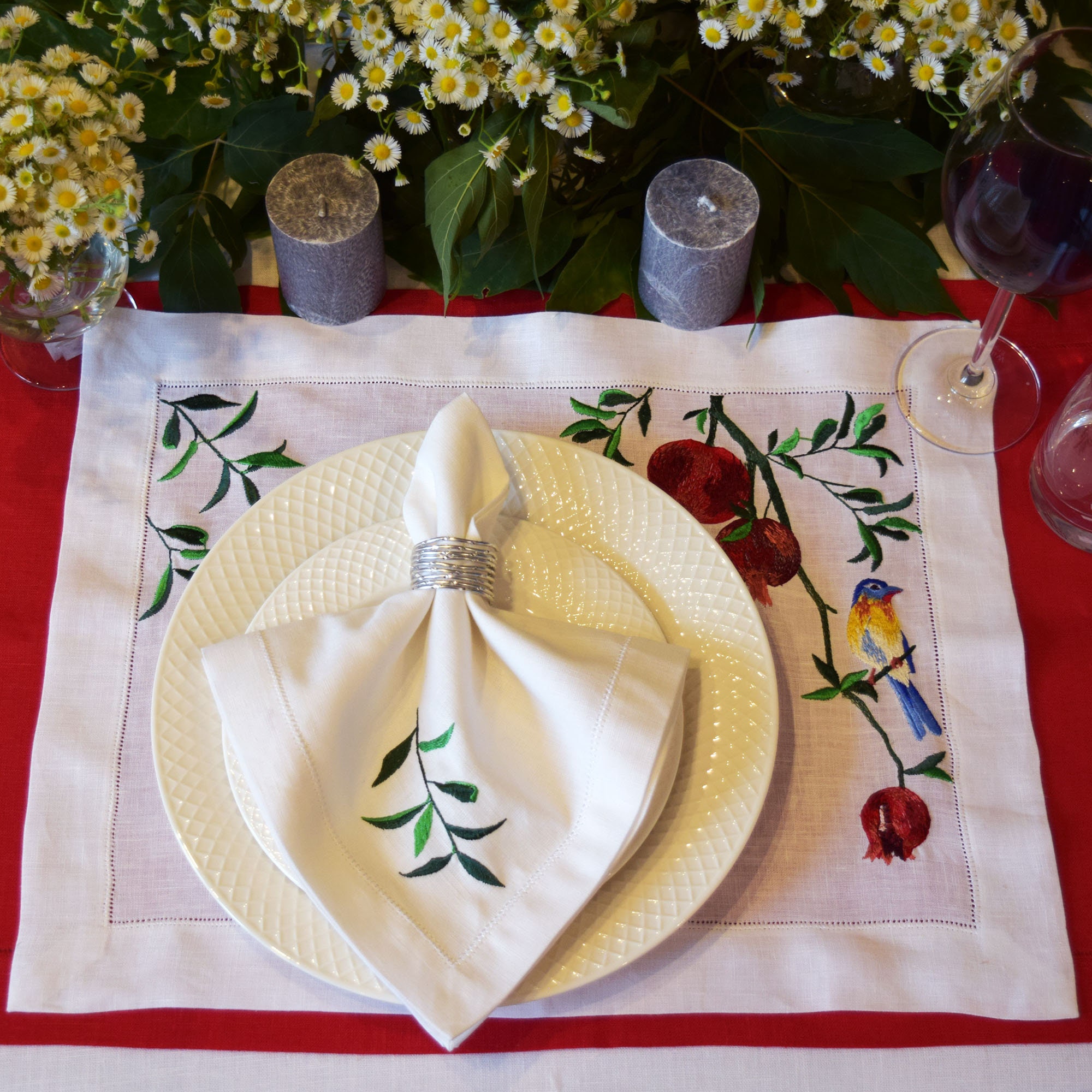 6x Weiße Stoffservietten Aus Polyester - Wiederverwendbar Für Hochzeit, Party, Dinner