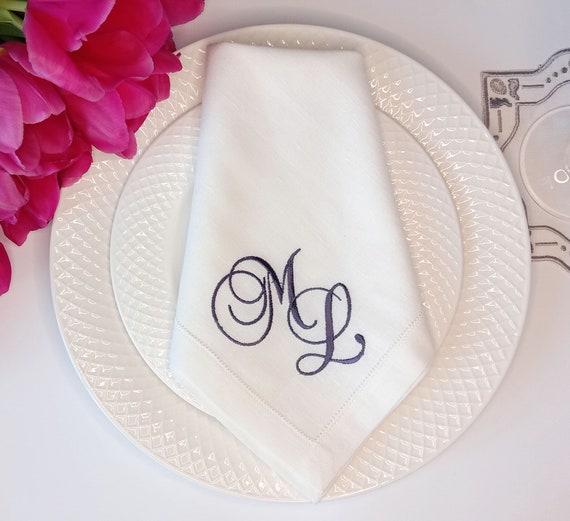 Personalized napkins . Monogram napkins . Custom cloth napkins Etsy