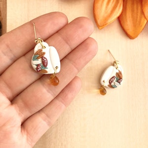 Cottage Tea Party - Clay Teacup Earrings - Handmade -Cozy - Cottagecore - Fall Earrings